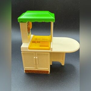 VTG 1990s Little Tikes Play Kitchen Green Roof & Clock Doll Miniature Dollhouse